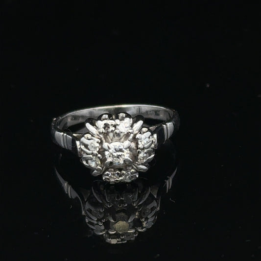 9ct white gold cluster diamond ring sh26395b