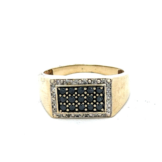 9ct yellow gold diamond ring in size U with sparkling diamonds, crafted by Reeves and Sons.