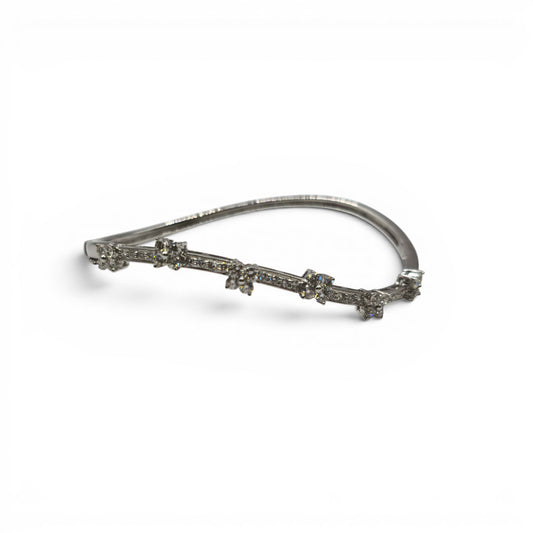 18ct white gold diamond hinged bangle sh27244b