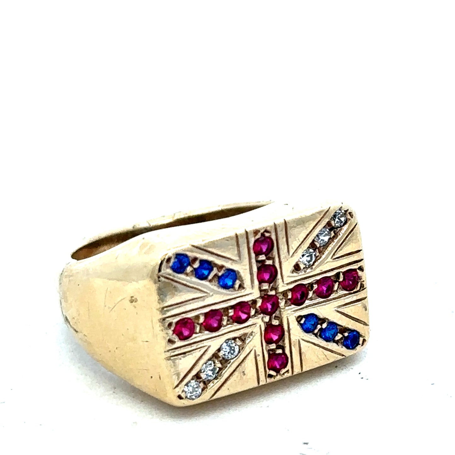 9ct yellow gold signet ring, size Q1/2, by Reeves and Sons, showcasing a polished gold band with a smooth, rounded design.