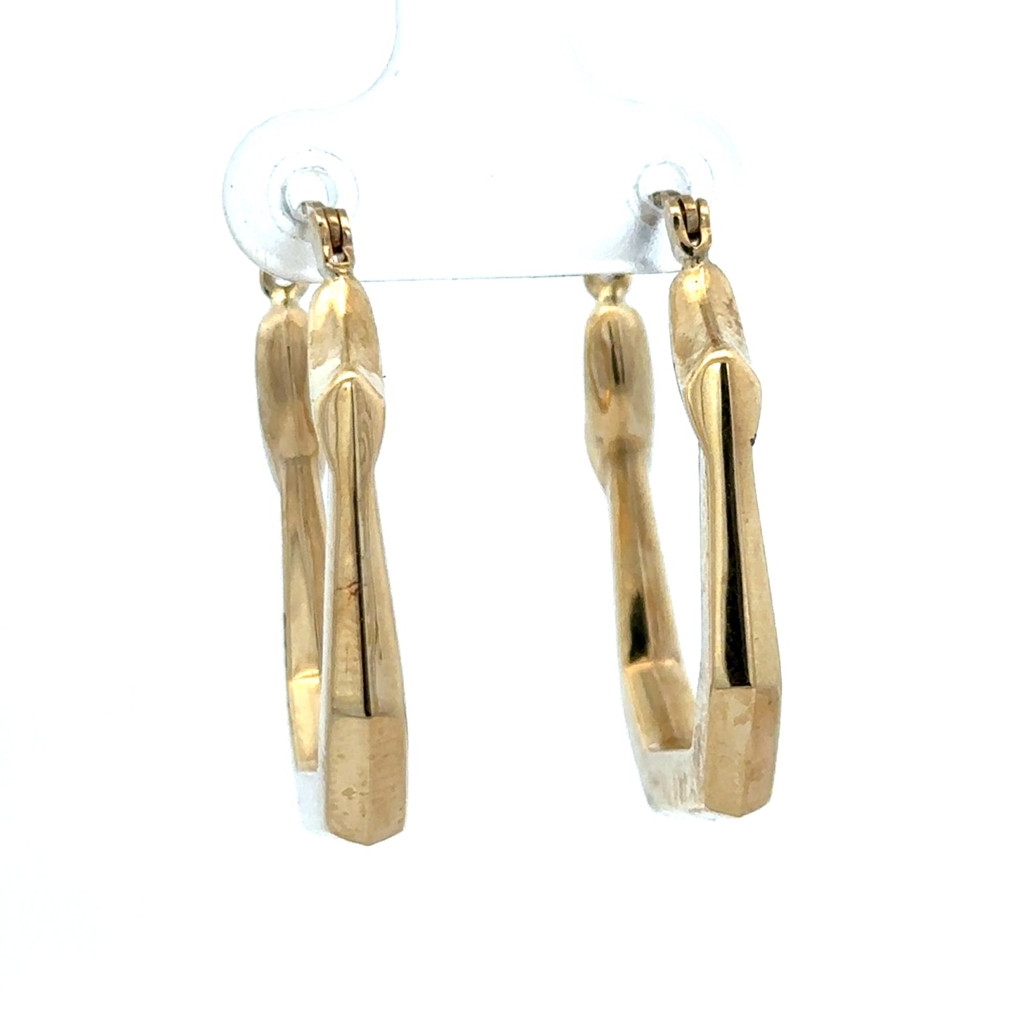 9ct yellow gold hoop earrings weighing 2.2g, classic round design with a smooth polished finish, by Reeves and Sons.