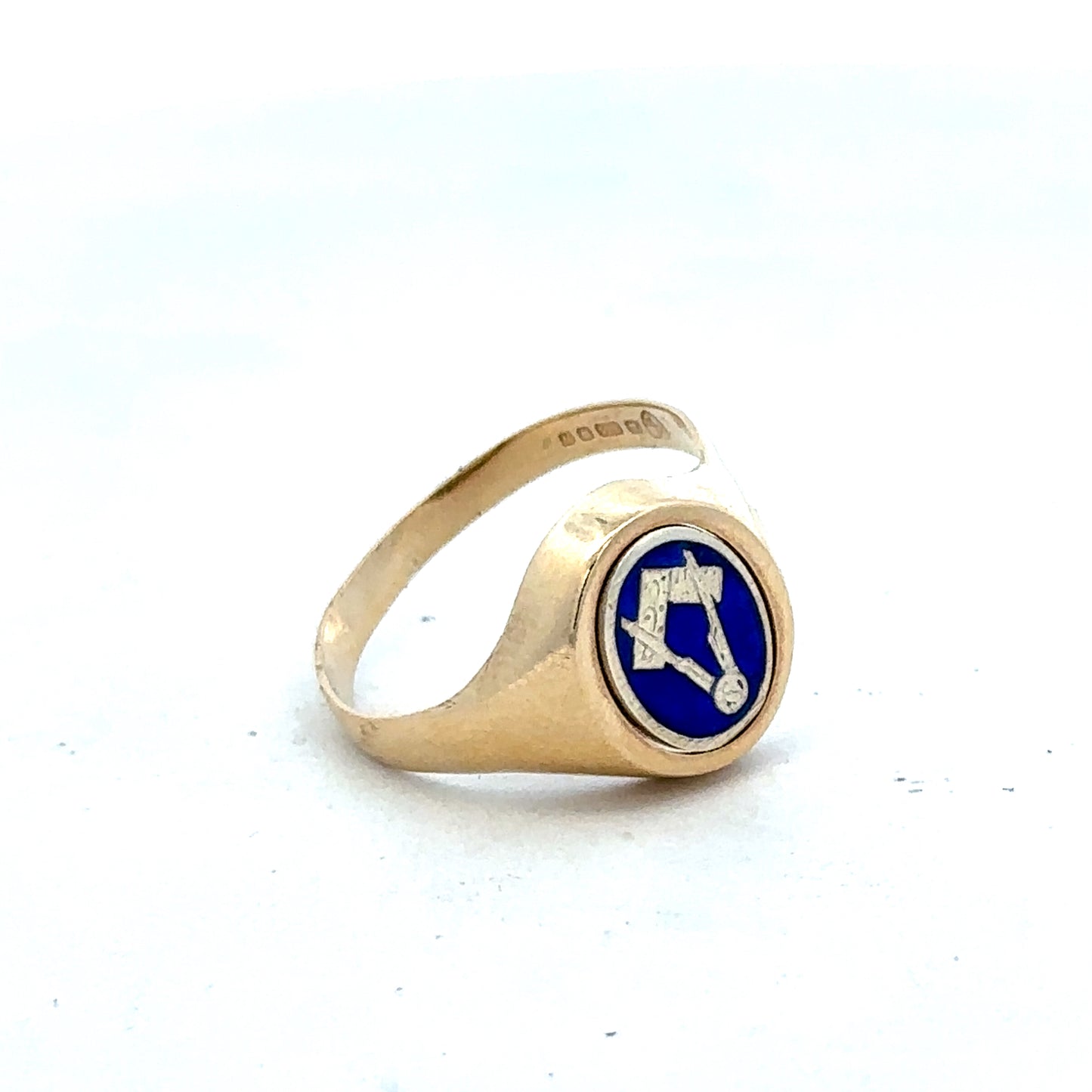 9ct yellow gold masonic ring size W (sh27520b)
