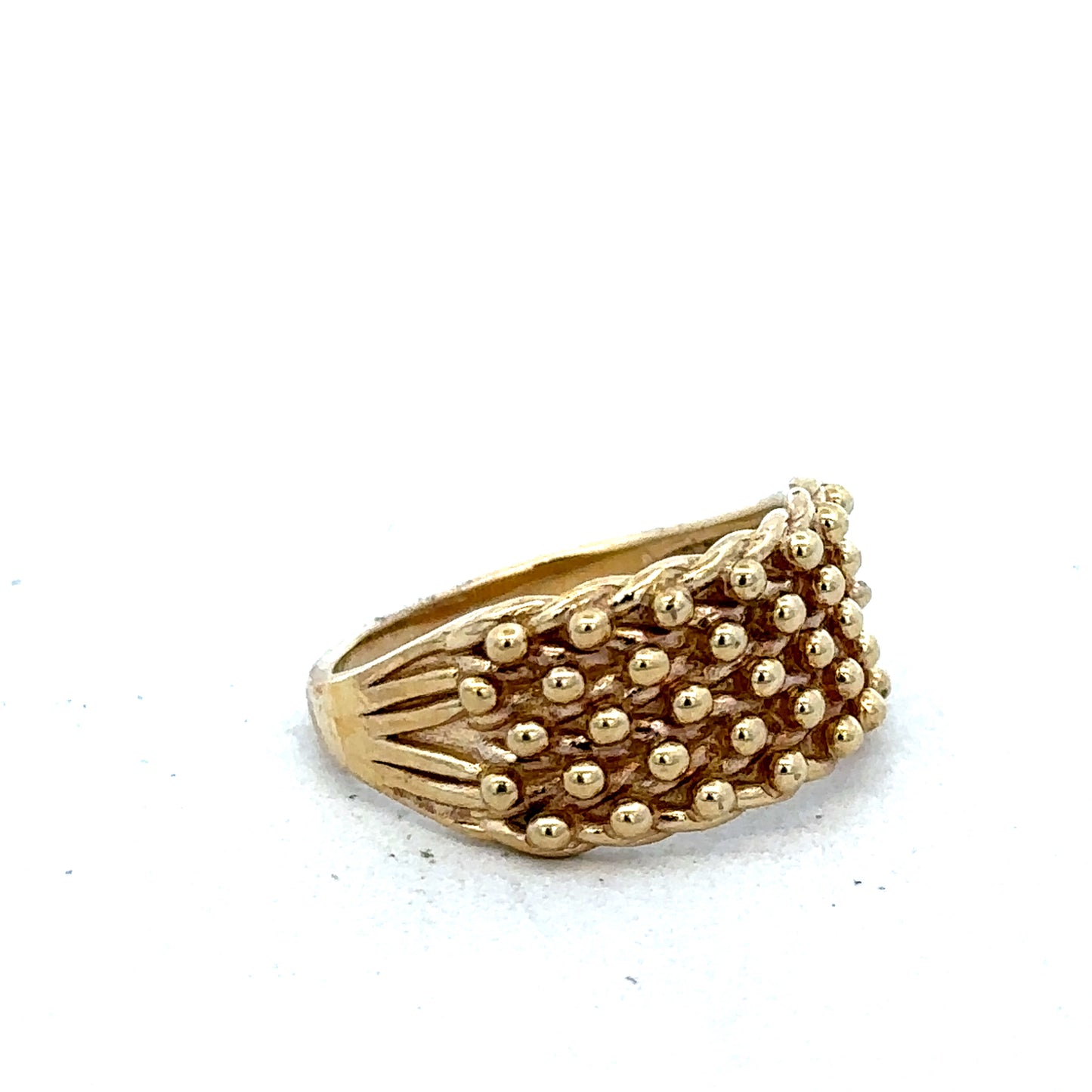 9ct yellow keeper ring size M (sh27556b)