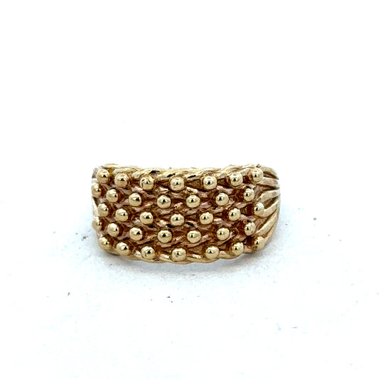 9ct yellow keeper ring size M (sh27556b)