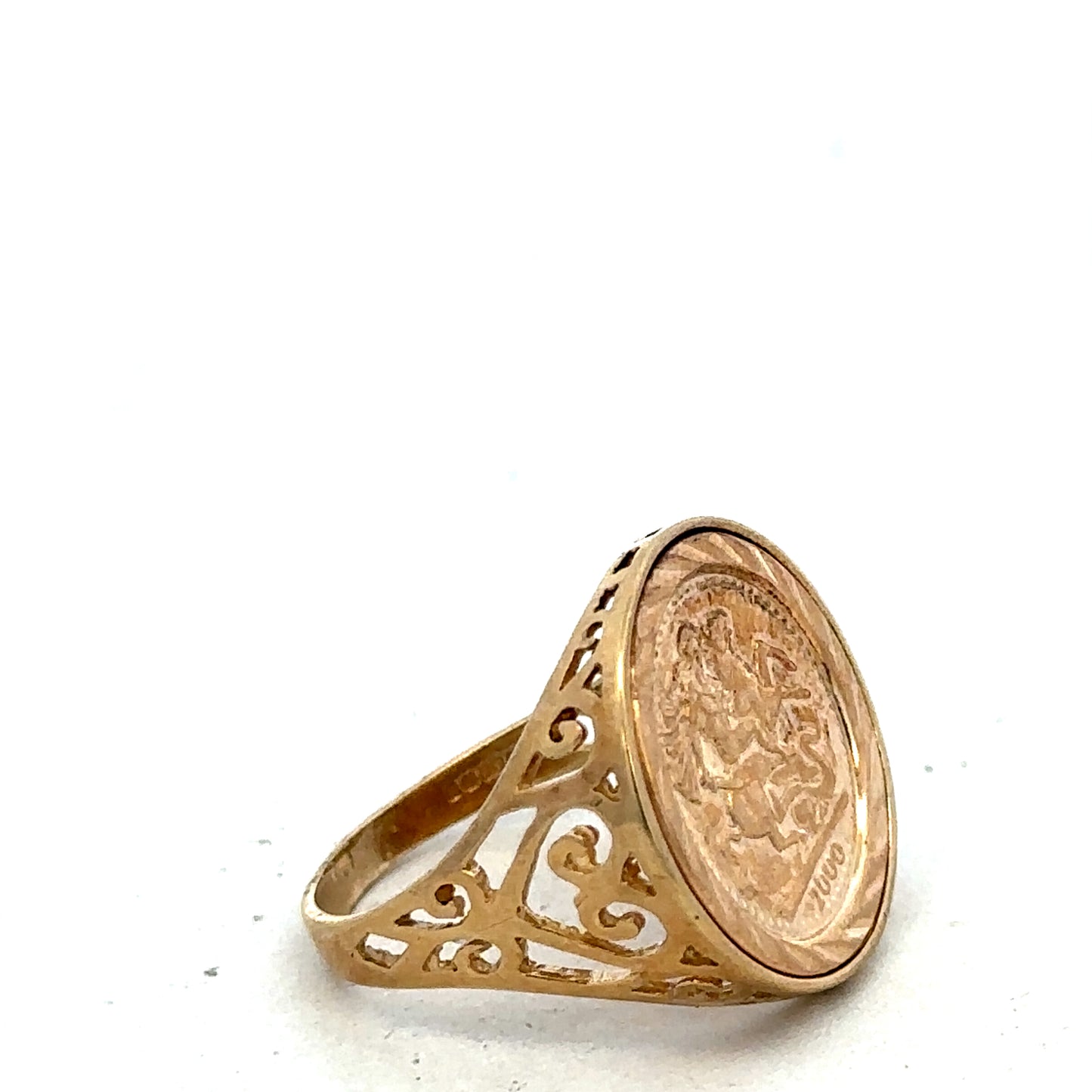 9ct yellow gold ring size O (sh27507b)