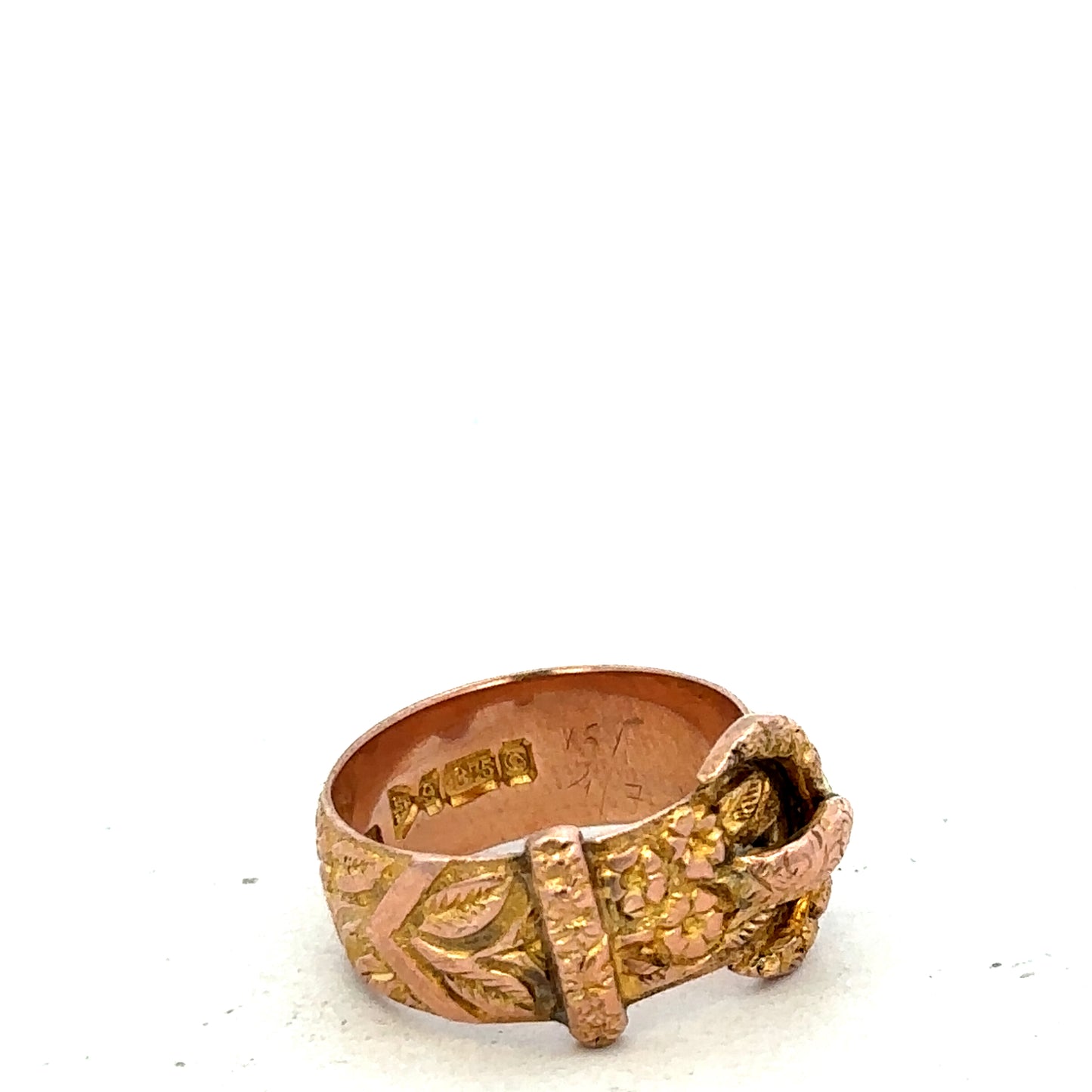 9ct yellow gold buckle ring size J1/2 (sh27399b)
