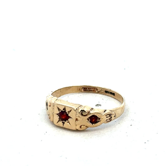 9ct yellow gold ring size Q (sh25675l)