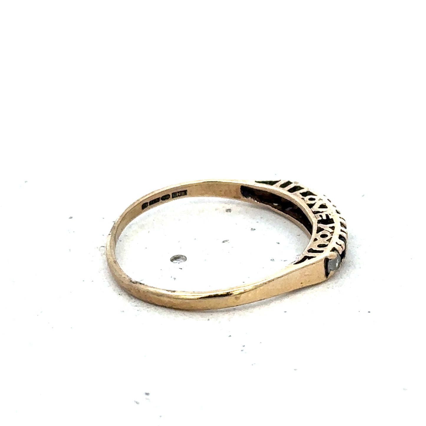 9ct yellow gold ring size Q (sh25636l)
