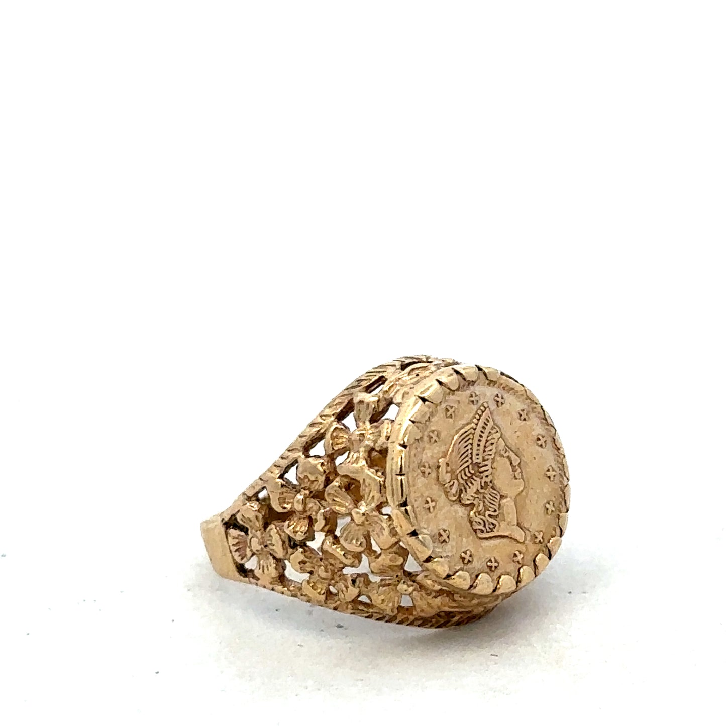 9ct yellow gold ring size M (sh27519b)