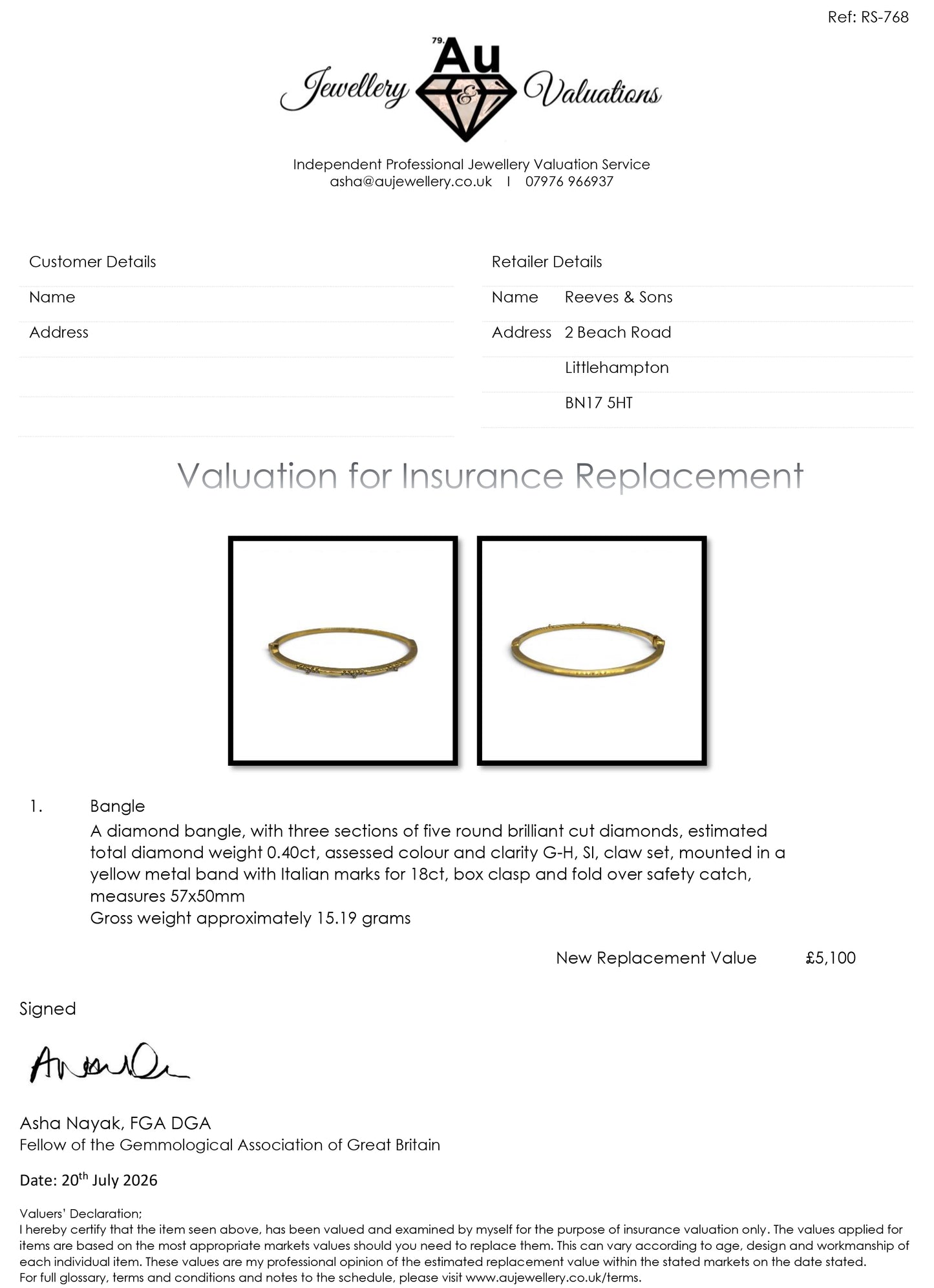 18ct yellow gold diamond bangle sh27158b