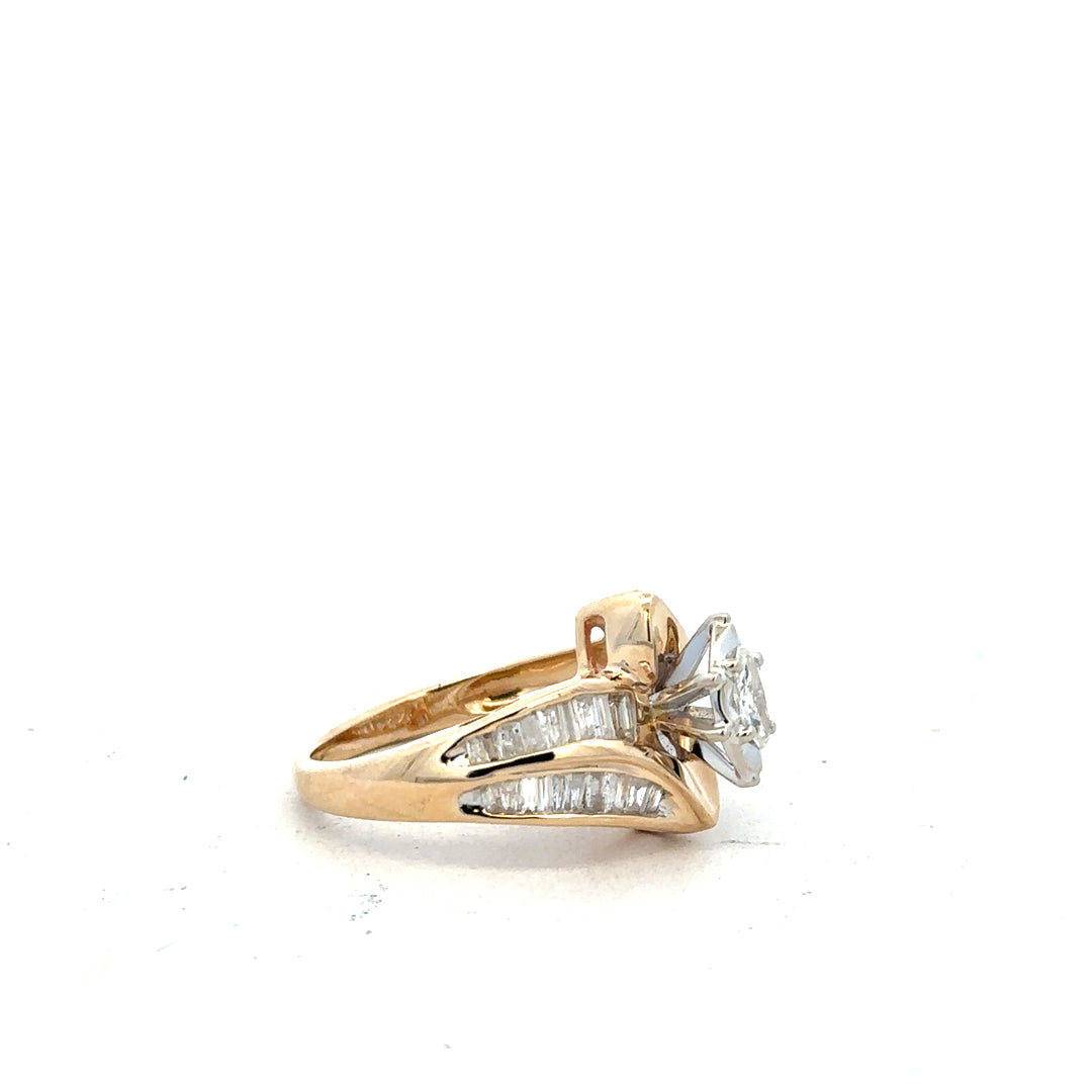 14ct yellow gold diamond ring size L½ with sparkling diamonds, unbranded jewelry piece showcasing elegant craftsmanship