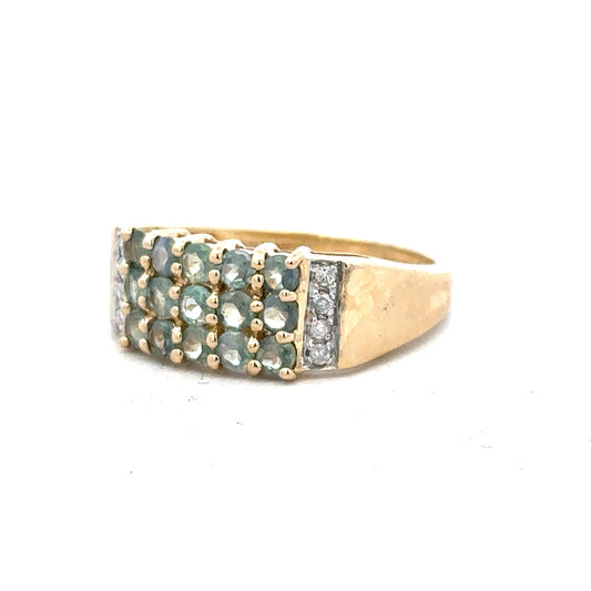 14ct yellow gold ring in size P with a smooth polished finish, crafted in unbranded jewelry style.