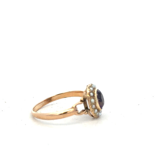 14ct yellow gold ring size T with a smooth band, unbranded, shown in a close-up view highlighting its polished finish.