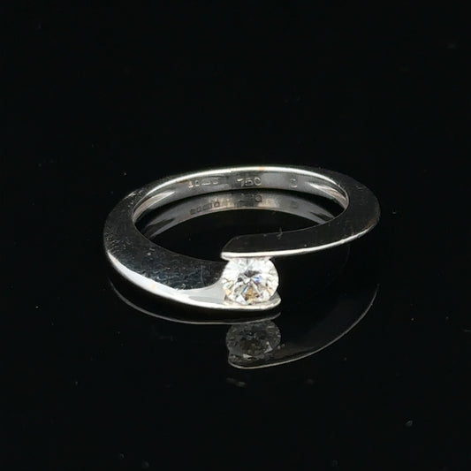 Unbranded 18ct white gold diamond ring size K1/2, showcasing a sparkling diamond set in elegant white gold.