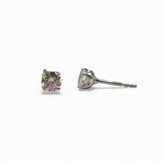 Pair of 18ct white gold diamond stud earrings with sparkling diamonds, designed for elegant everyday wear.