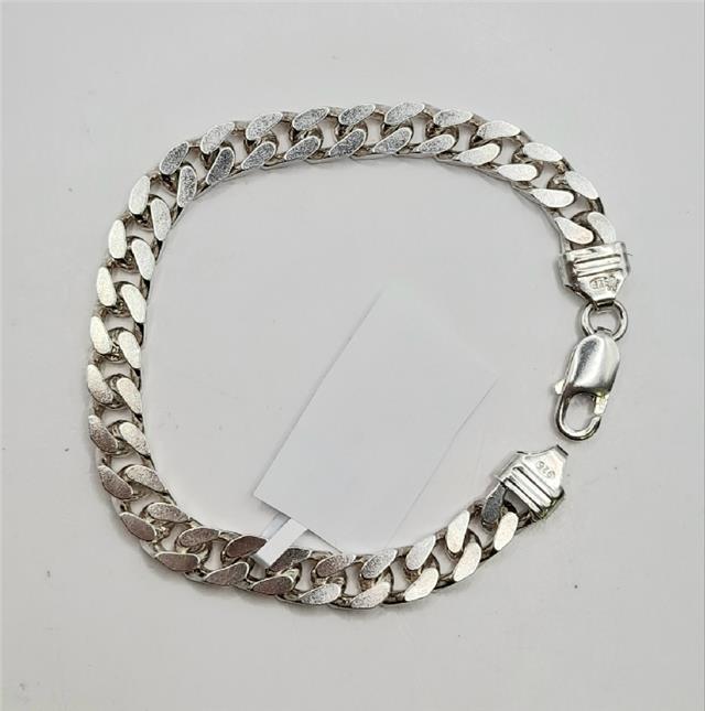 925 silver curb bracelet, 20.5cm length, 26g, unbranded jewelry, detailed silver chain bracelet for everyday wear