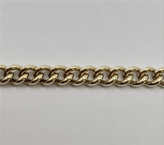 9ct gold bracelet weighing 12.6g and 21cm in length, unbranded, with a sleek design and polished finish.
