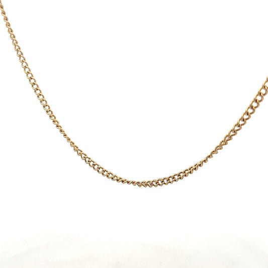 9ct yellow gold chain weighing 10.9g, unbranded, with a classic link design, shown in a detailed close-up image.