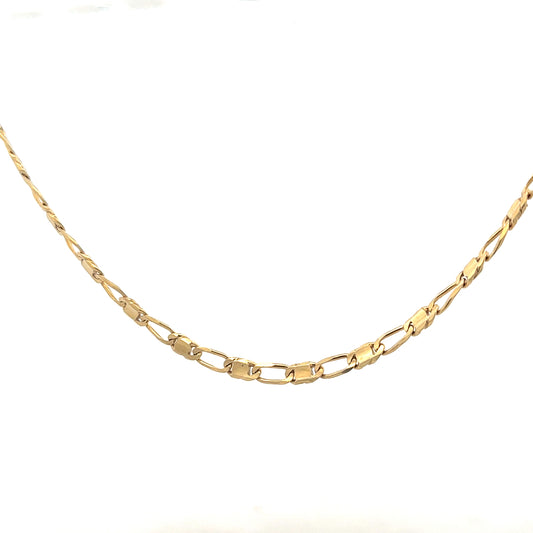 Unbranded 9ct yellow gold chain weighing 13.1g, featuring a classic link design, shown against a plain background.