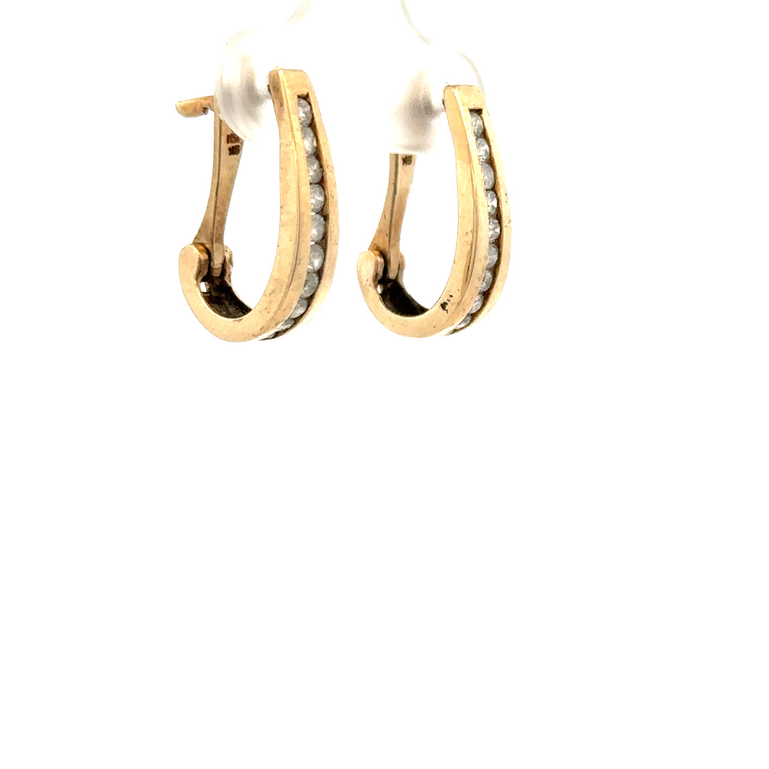 9ct yellow gold diamond earrings with sparkling stones, lightweight and elegant, designed for stylish women.