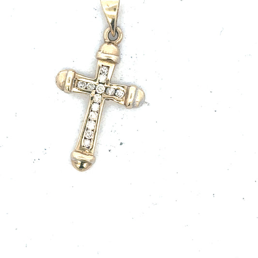 9ct yellow gold diamond pendant, elegant jewelry piece weighing 1.7g, featuring sparkling diamonds on a classic pendant design.