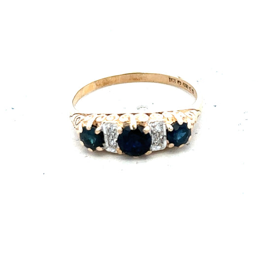 9ct yellow gold diamond ring in size M with a sparkling diamond setting, unbranded jewelry piece.