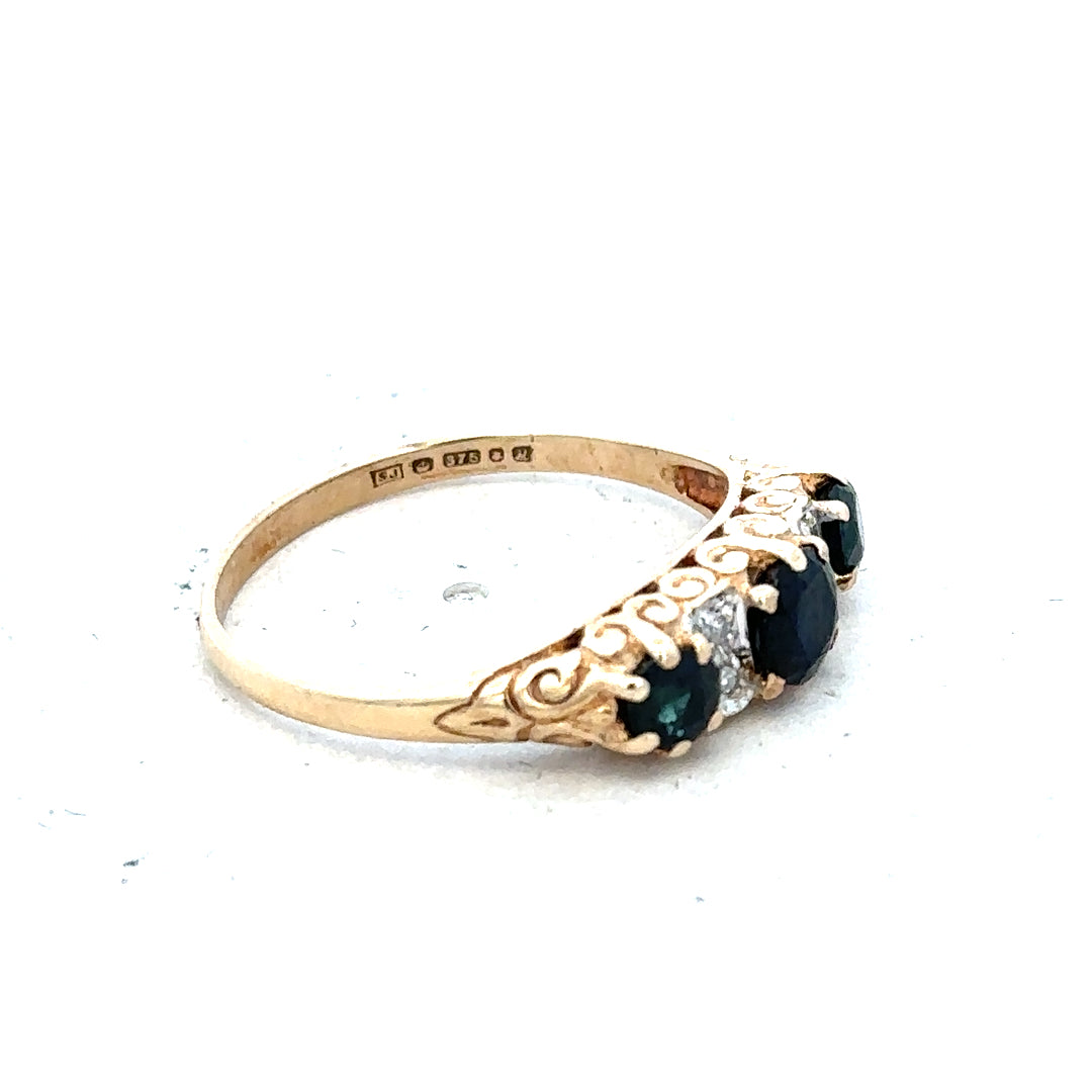 9ct yellow gold diamond ring in size M with sparkling diamonds, showcasing a classic and elegant jewelry design.