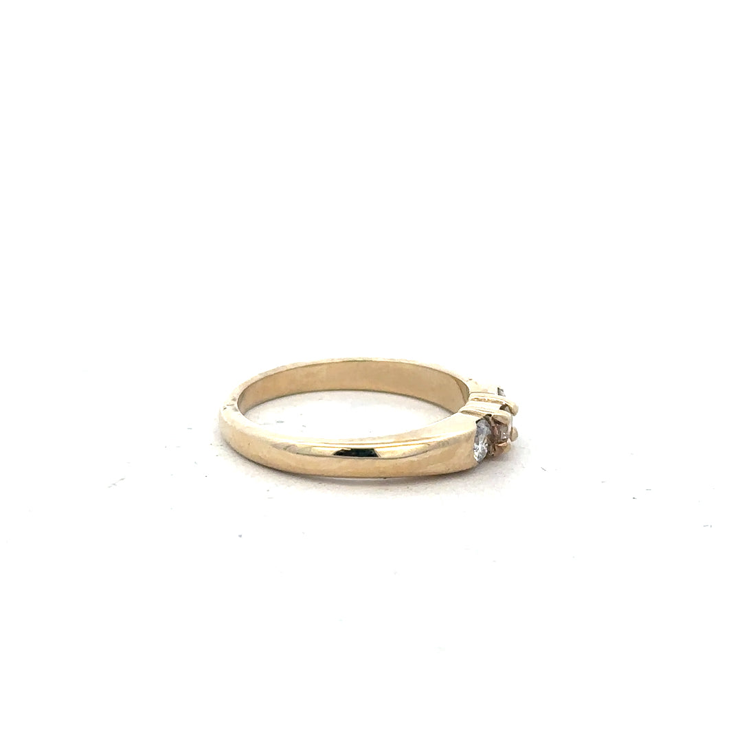 9ct yellow gold diamond ring in size M with sparkling diamonds, unbranded jewelry piece with elegant design.