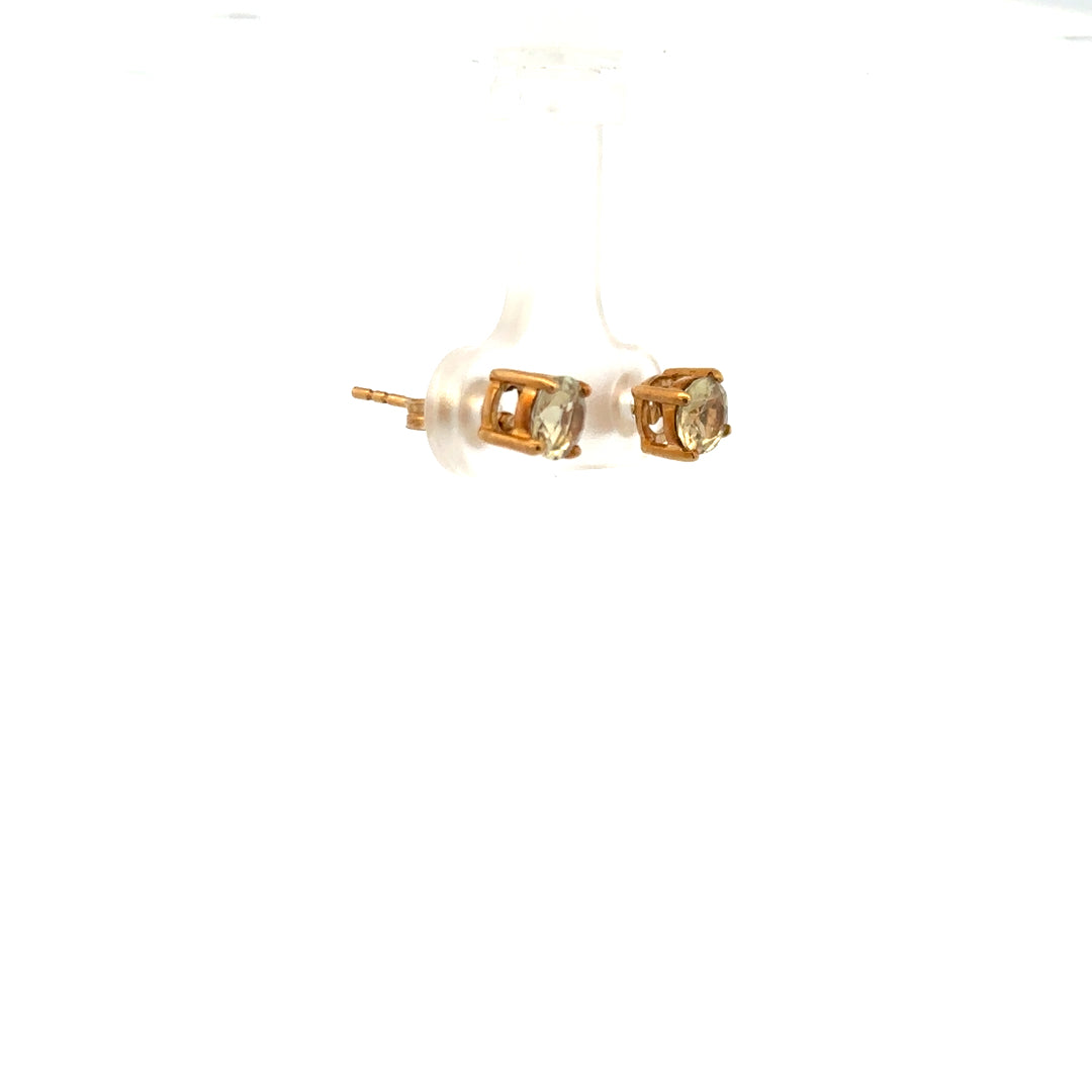 9ct yellow gold earrings weighing 1.2g, unbranded, with a classic design, shown in this detailed product image.