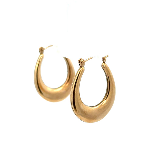 9ct yellow gold earrings, unbranded, weighing 1.8g, with a simple and elegant design, displayed against a neutral background.
