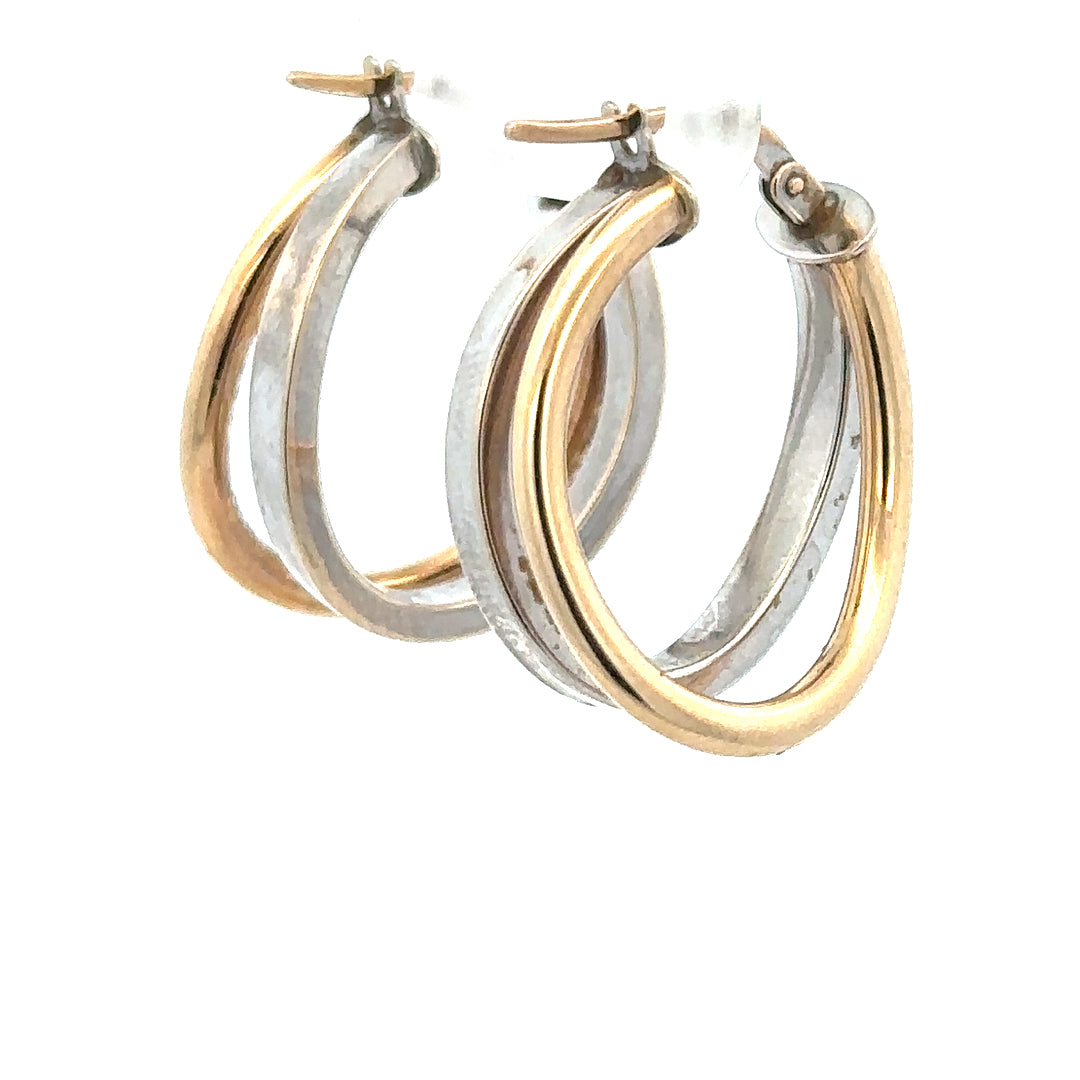 Pair of 9ct yellow gold earrings weighing 2.3g, unbranded, with a classic design suitable for everyday wear.