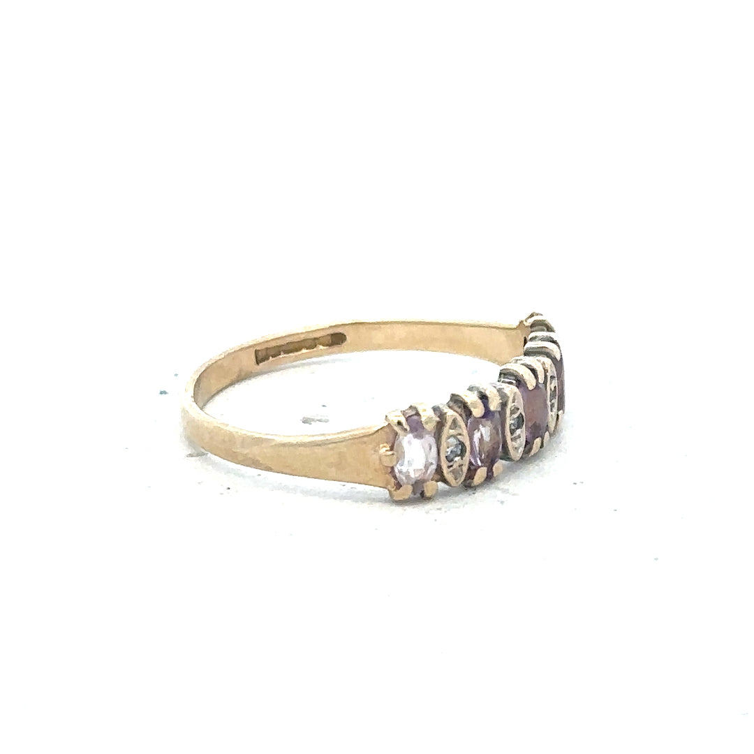 9ct yellow gold ring size K1/2 with a smooth polished finish, unbranded, displayed against a neutral background.