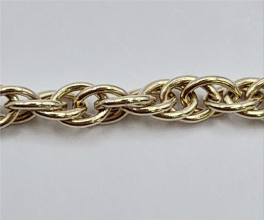 9ct yellow gold rope chain, 16-inch length, 9.4g, unbranded jewelry, detailed gold chain with twisted rope design