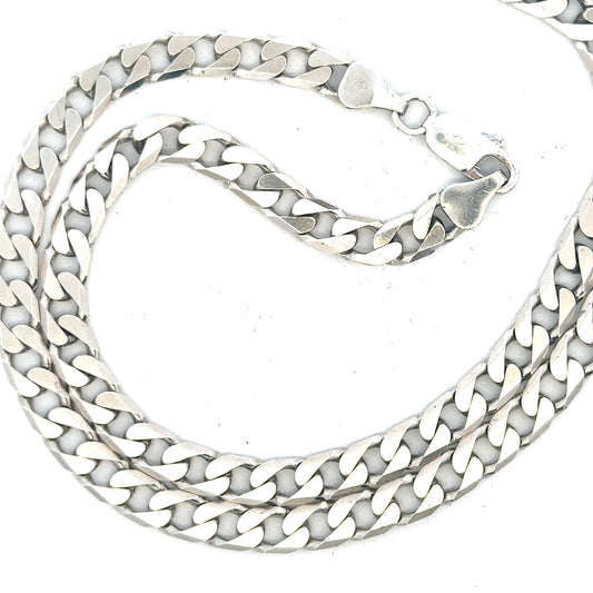 Silver curb chain weighing 31.3g, unbranded jewelry chain with a classic curb link design, shown in the product image.