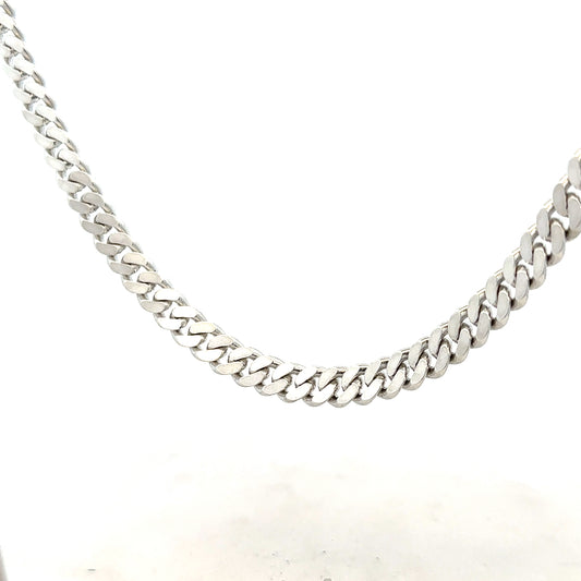 Silver curb chain weighing 51.8g, unbranded jewelry chain with a sleek, durable design, shown on a plain background.