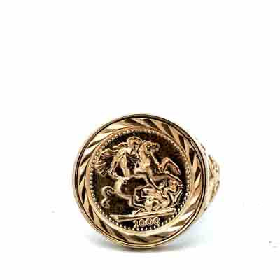 9ct yellow gold ring size O (sh27507b)