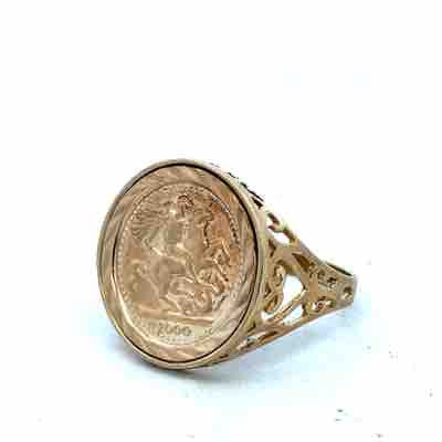 9ct yellow gold ring size O (sh27507b)