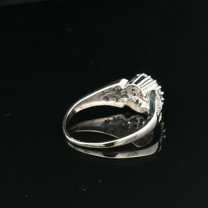 9ct white gold diamond ring, size M, featuring sparkling diamonds, weighs 2.6g, unbranded jewelry accessory.