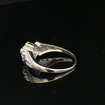 9ct white gold diamond ring in size M with 2.6g weight, featuring a sparkling diamond setting, unbranded jewelry accessory.