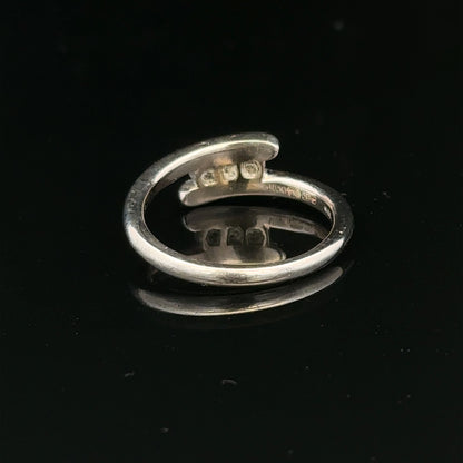18ct white gold diamond ring in size M.5 with 4.2g weight, featuring sparkling diamonds and a sleek, elegant design.