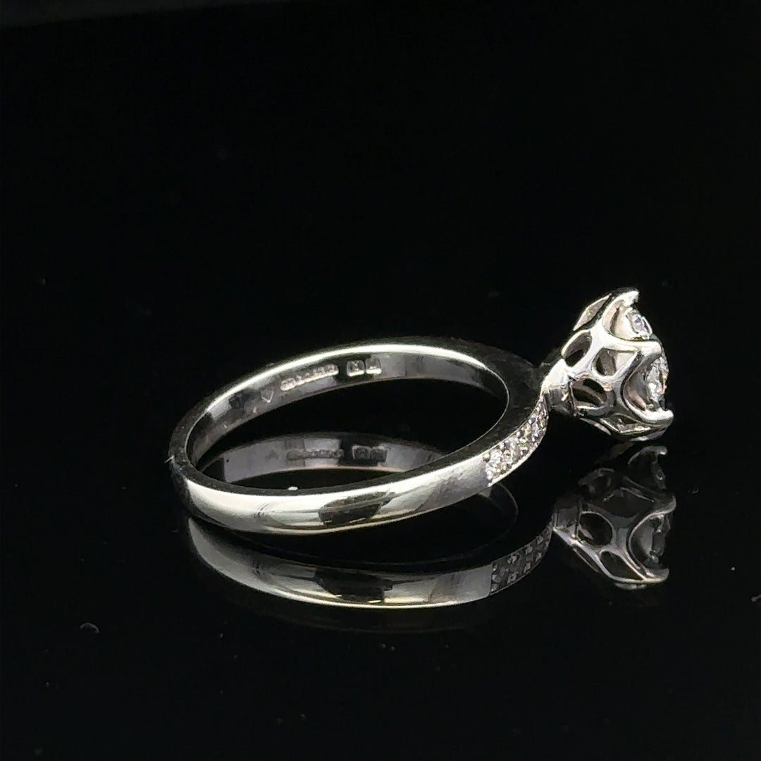 9ct white gold diamond ring, size M, featuring sparkling diamonds and a sleek band, weighs 3.2 grams.