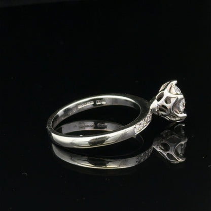 9ct white gold diamond ring, size M, featuring sparkling diamonds and a sleek band, weighs 3.2 grams.