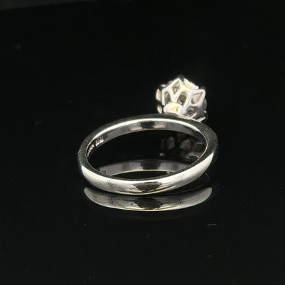 9ct white gold diamond ring, size M, featuring a sparkling diamond setting and a sleek band, weighing 3.2 grams.