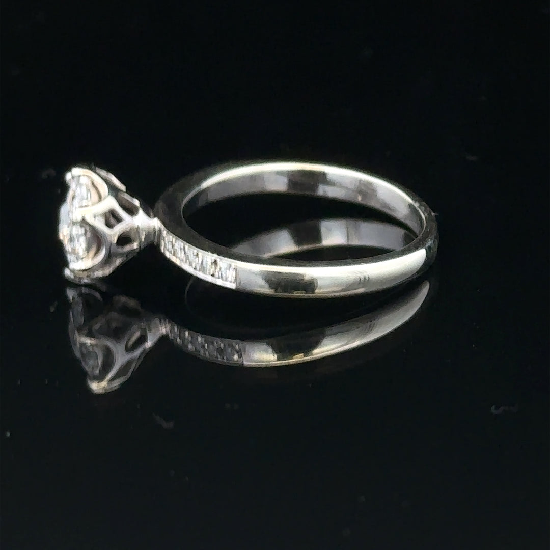 9ct white gold diamond ring, size M, with sparkling diamonds and 3.2g weight, elegant unbranded jewelry piece