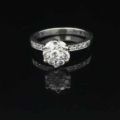 9ct white gold diamond ring in size M with intricate band design, weighing 3.2g, unbranded jewelry accessory