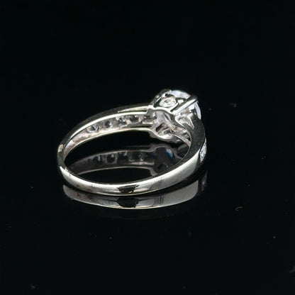 9ct white gold ring in size L 1/2, weighing 2g, unbranded jewelry, shown from side view with polished finish