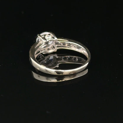 9ct white gold ring in size L 1/2, weighing 2g, featuring a sleek, polished design with a smooth band.