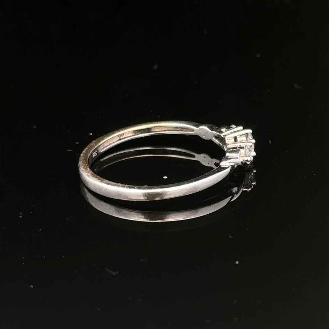 9ct white gold diamond ring with a sparkling diamond set, size Q1/2, unbranded, showcasing the elegant design.