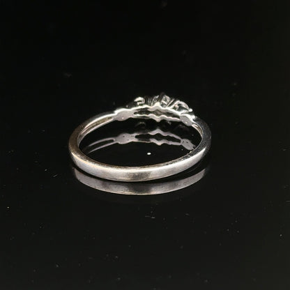 9ct white gold diamond ring size Q 1/2 with sparkling diamonds, elegant jewelry piece, unbranded.
