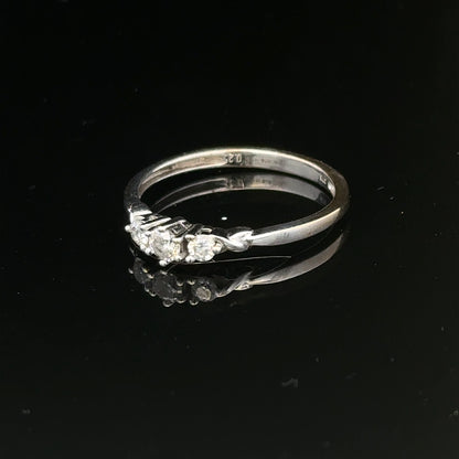 9ct white gold diamond ring size Q1/2, elegant unbranded jewelry with sparkling diamonds and a polished band.